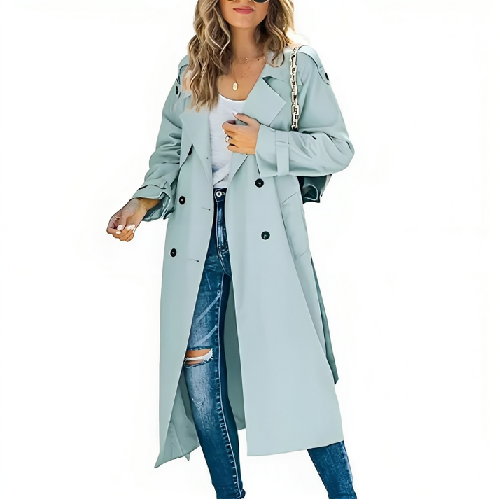 Eleganter Damen-Trenchcoat mit doppelter Knopfleiste