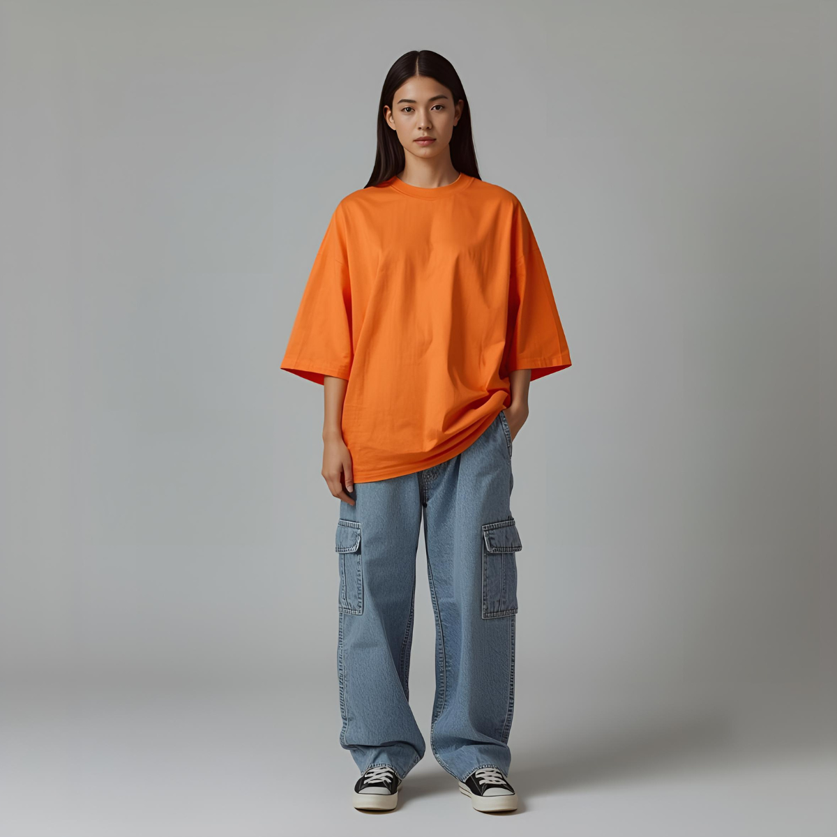 CITRINA | Oversized Orange Casual T-Shirt im modernen Design