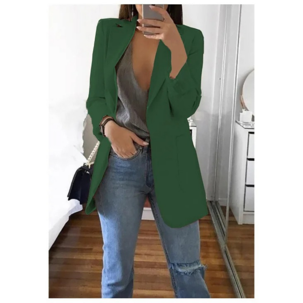 Eleganter gemusterter Doppelreiher-Blazer für Damen – Ideal für Büro-Outfits