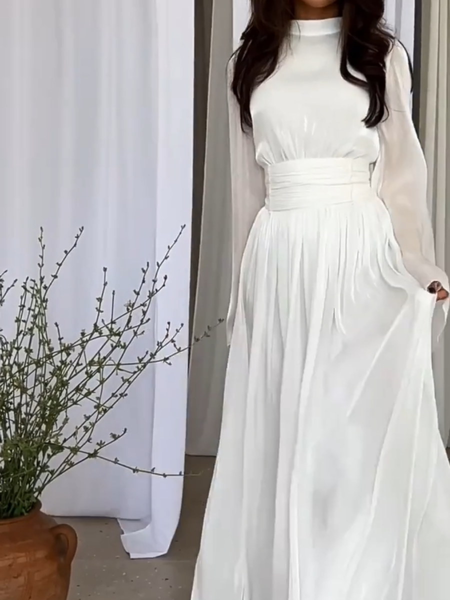 Elegantes Maxikleid mit langen Ärmeln