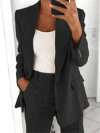 Blazer mit weitem Hosen-Set