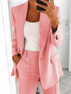 Blazer mit weitem Hosen-Set
