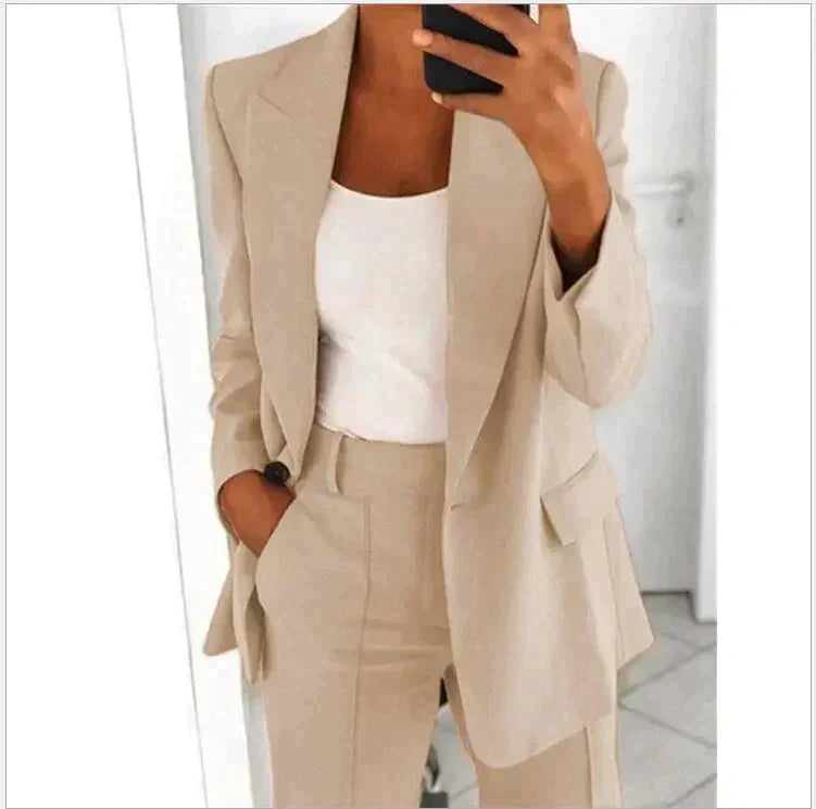 Blazer mit weitem Hosen-Set