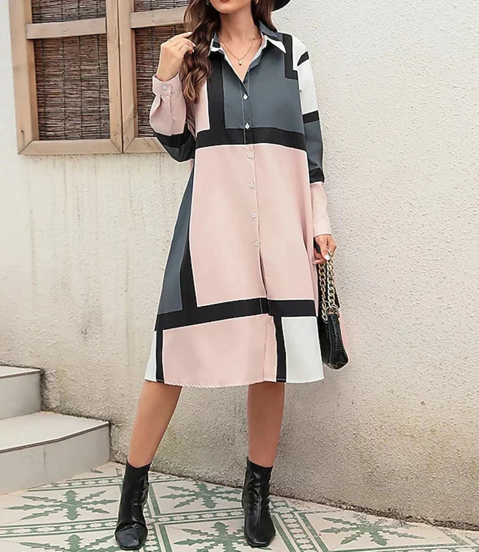 Elegantes Hemdblusenkleid mit stilvollen Akzenten