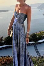 Frauen Maxikleid mit schulterfreiem Design