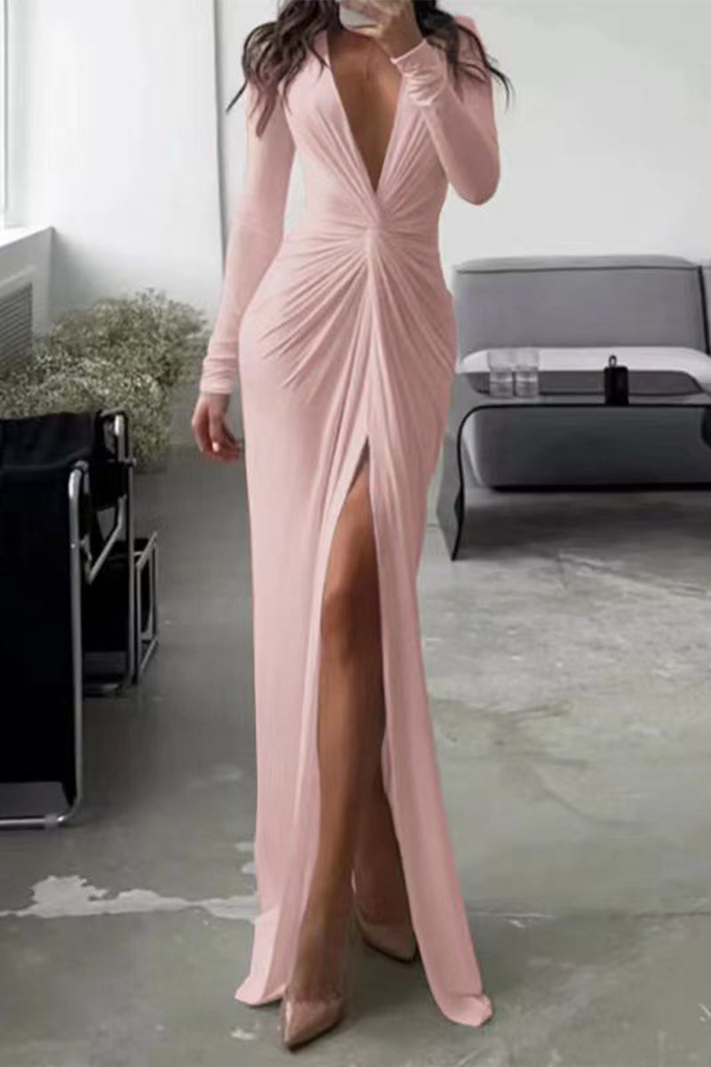 Chloé - Stilvolles V-Ausschnitt-Kleid mit Falten-Design