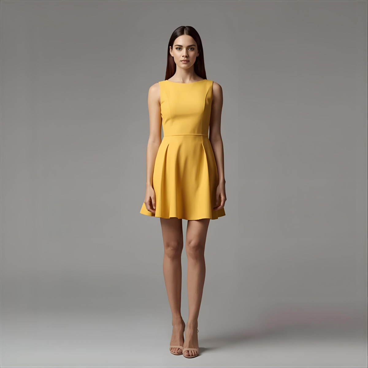 SOLÉA | Modernes Elegantes Gelbes Kleid