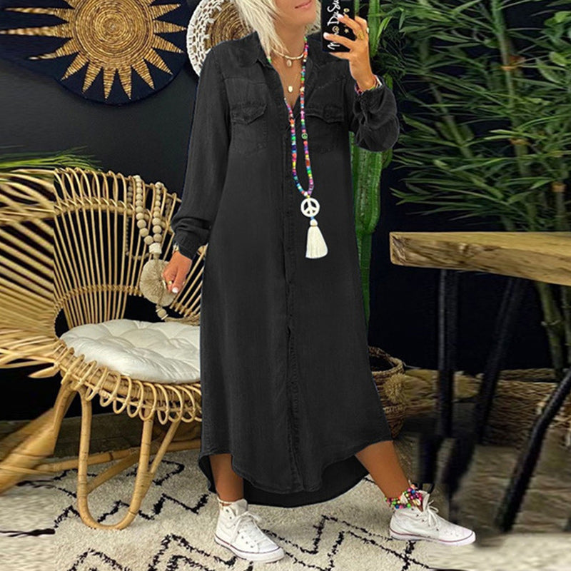 Bequemes Denim-Kleid