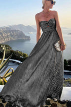 Frauen Maxikleid mit schulterfreiem Design