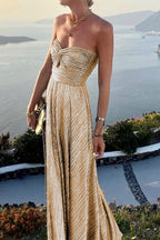 Frauen Maxikleid mit schulterfreiem Design