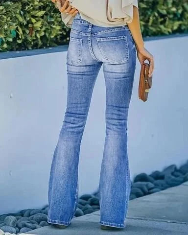 Elastische Damen-Denim-Jeans