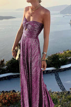 Frauen Maxikleid mit schulterfreiem Design