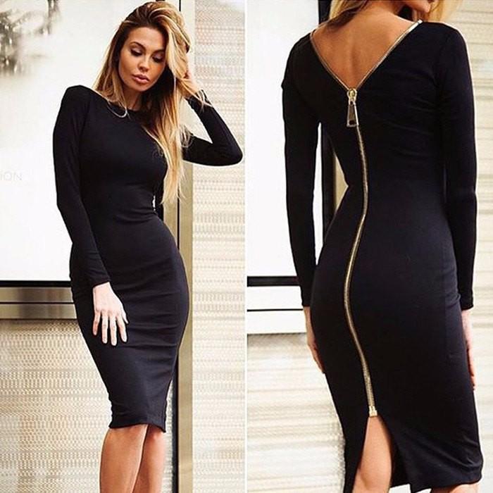 Bernadeth Elegantes Bodycon Kleid mit durchgehendem Rückenreißverschluss