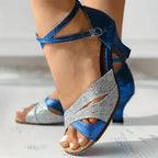 Funkelnde Damen High-Heel Sandalen