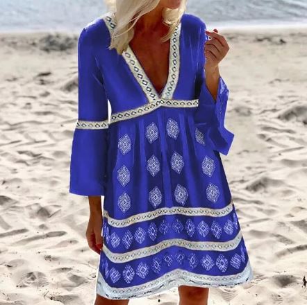 Bequemes Sommerkleid mit Fledermausärmeln