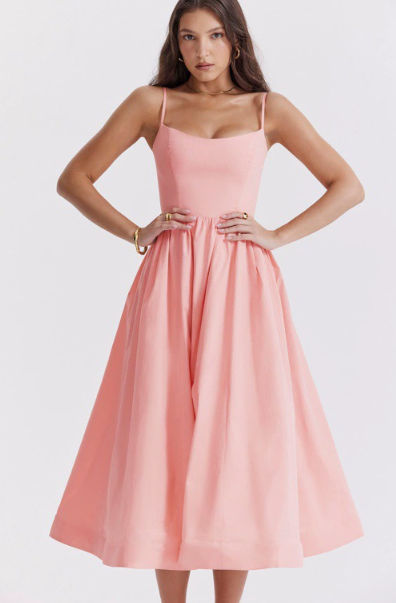 Elegantes Midi-Kleid mit schickem Rückenschnür-Design