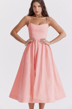 Elegantes Midi-Kleid mit schickem Rückenschnür-Design