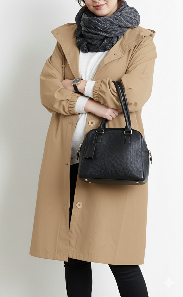 Plus Size Damen Trenchcoat mit Kapuze