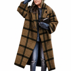 Plus-Size Damen Wollmantel in Langform