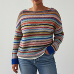 Farbenfroher Strickpullover für Plus-Size Damen