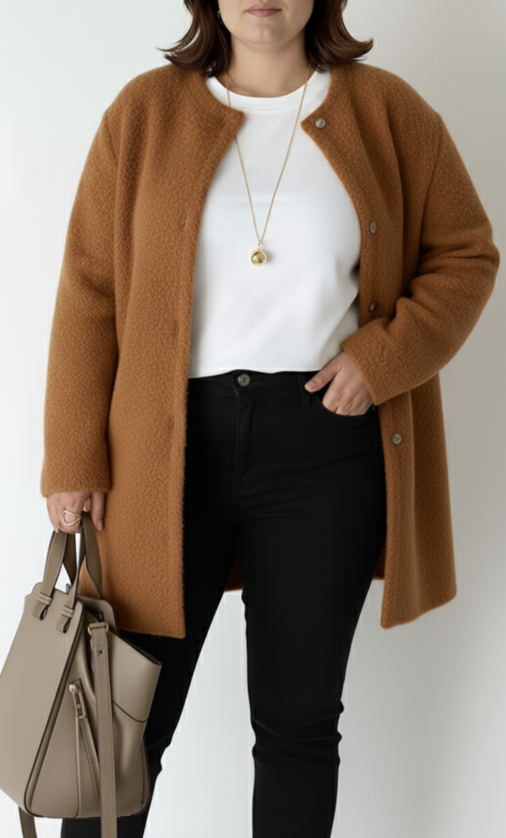 Modischer Plus-Size Relaxed Strickcardigan für Damen