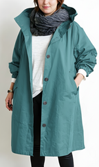 Plus Size Damen Trenchcoat mit Kapuze