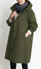 Plus Size Damen Trenchcoat mit Kapuze