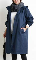 Plus Size Damen Trenchcoat mit Kapuze