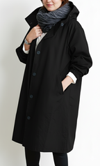 Plus Size Damen Trenchcoat mit Kapuze