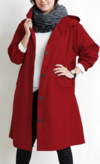 Plus Size Damen Trenchcoat mit Kapuze