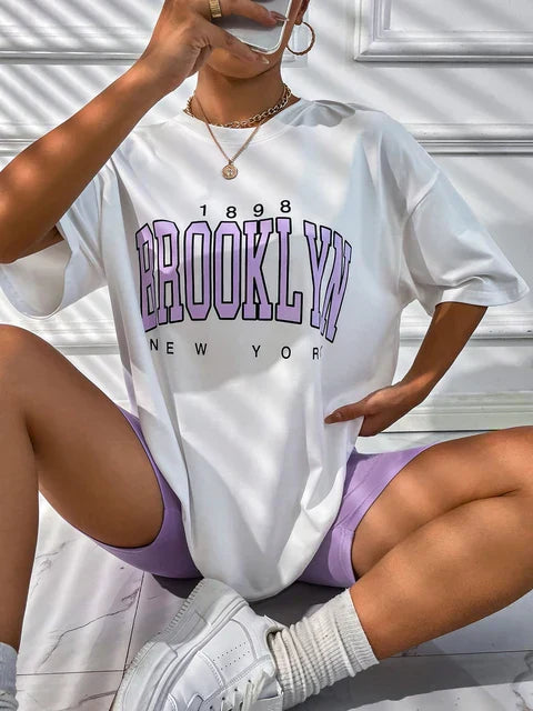 Brooklyn York Übergrößen T-Shirt im Vintage-Stil