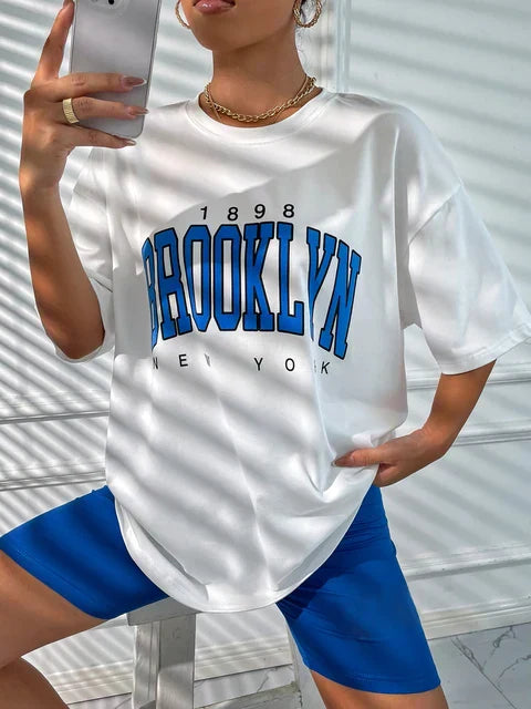 Brooklyn York Übergrößen T-Shirt im Vintage-Stil