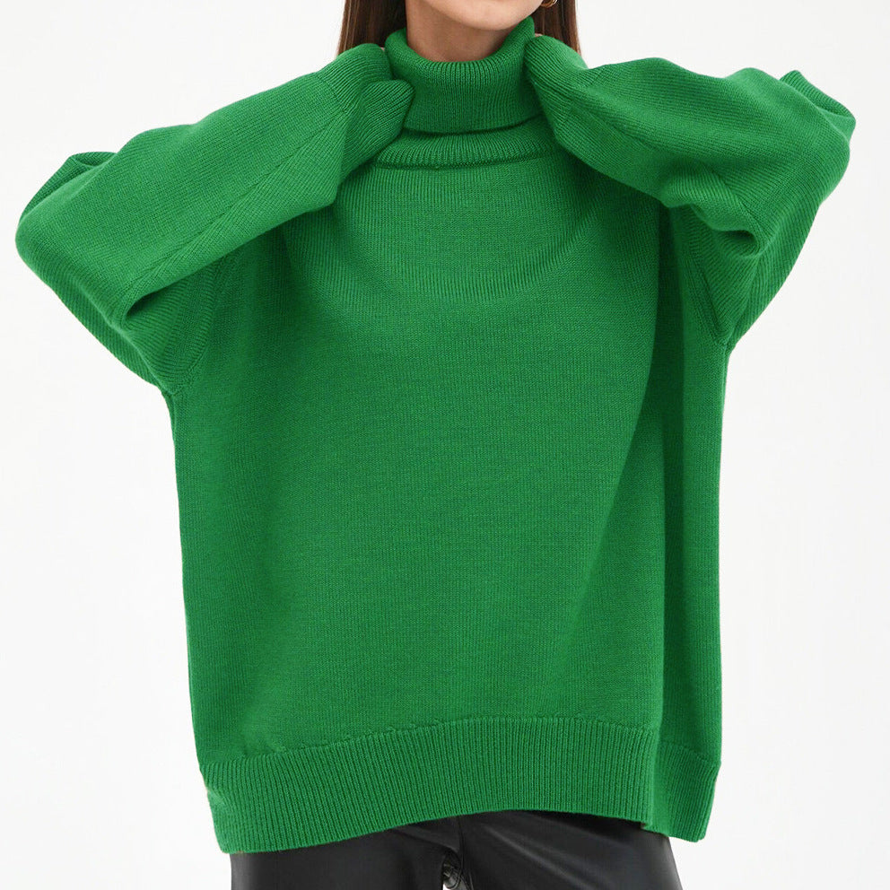 Damen Oversized Rollkragenpullover - Klassisches Strickdesign