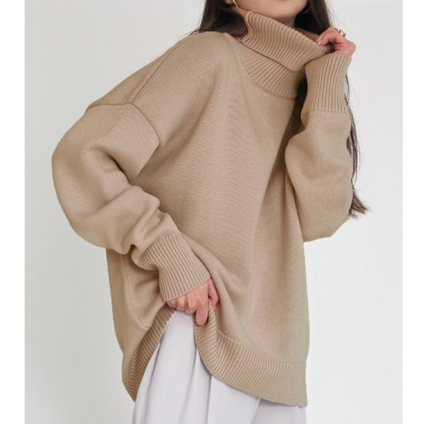 Damen Oversized Rollkragenpullover - Klassisches Strickdesign
