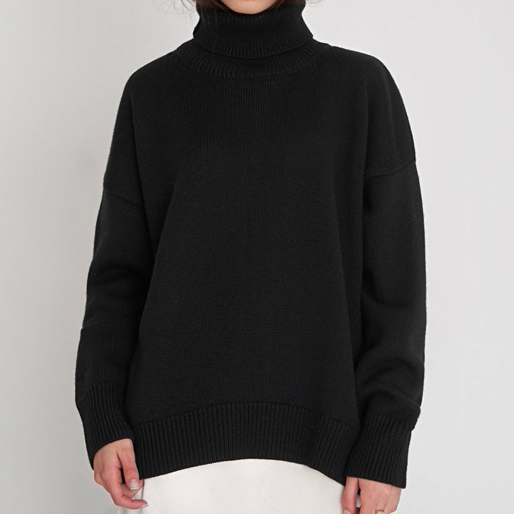 Damen Oversized Rollkragenpullover - Klassisches Strickdesign