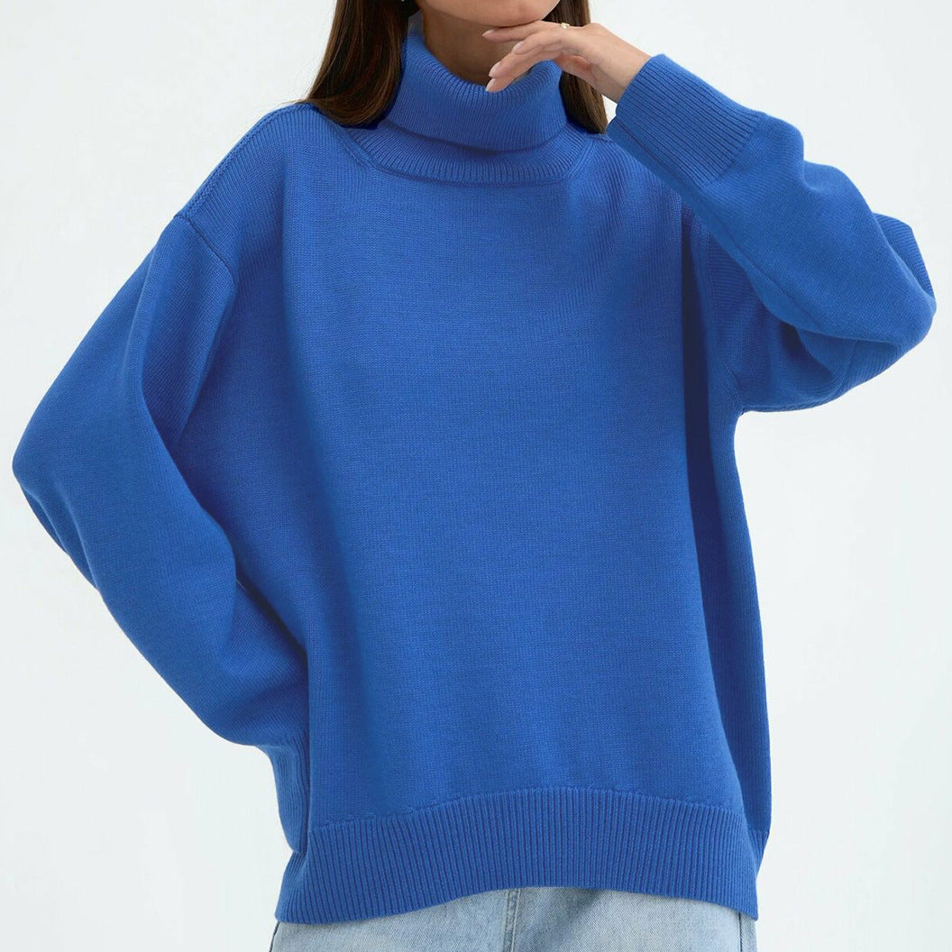 Damen Oversized Rollkragenpullover - Klassisches Strickdesign