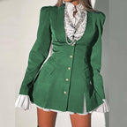 Rüschendetails Blazer-Kleid