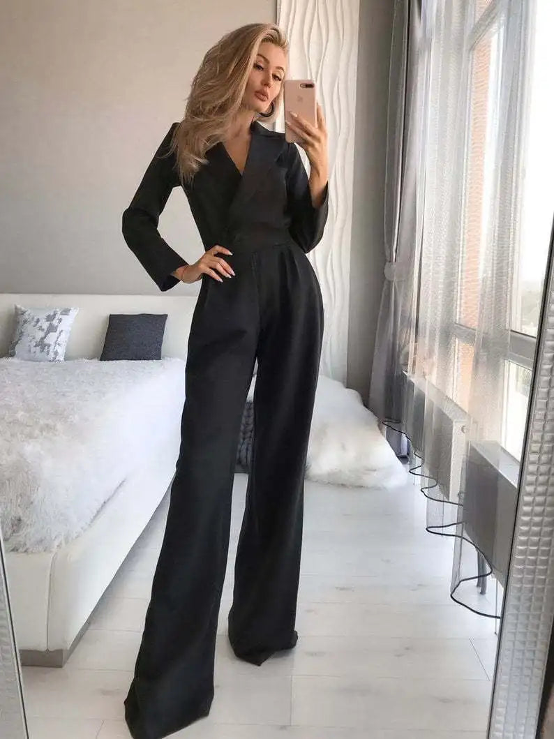 Modischer Damen-Overall mit weitem Bein
