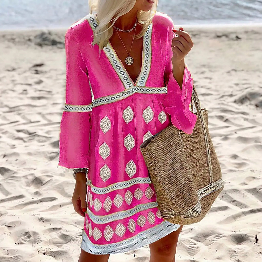 Bequemes Sommerkleid mit Fledermausärmeln