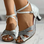 Funkelnde Damen High-Heel Sandalen