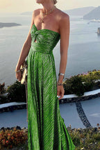 Frauen Maxikleid mit schulterfreiem Design