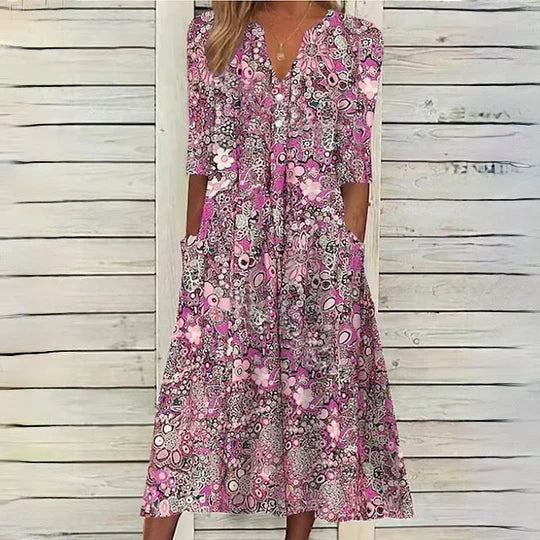 Hannahs Midi Blumen Kleid