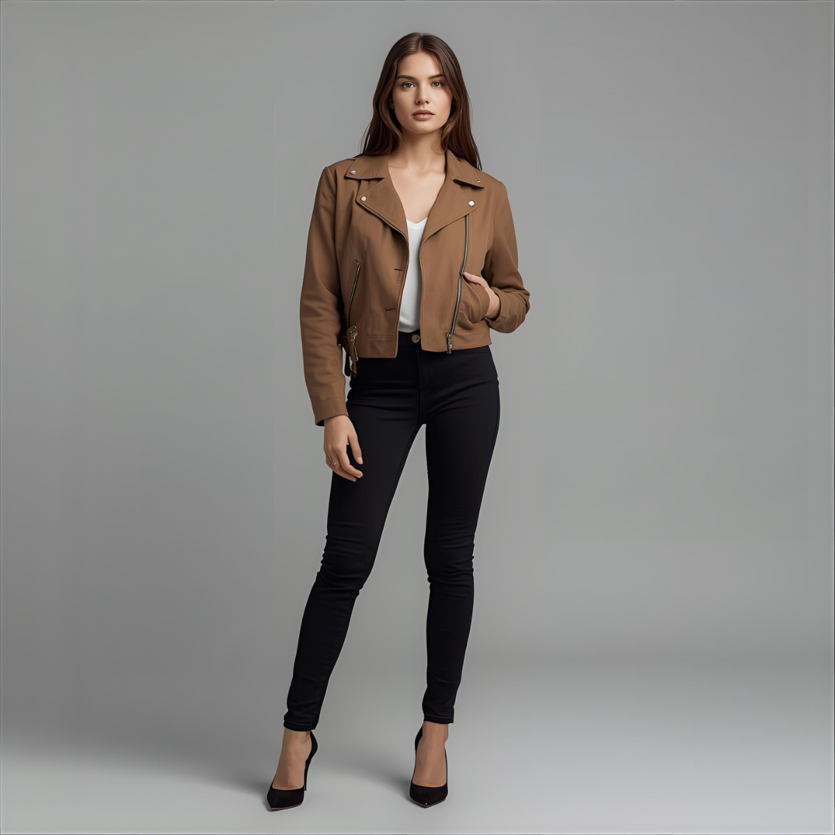 MORIEL | Stylische Moderne Braune Jacke