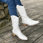 Stilvolle Metallische Western-Stiefeletten